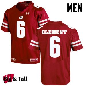 Men's Wisconsin Badgers NCAA #6 Corey Clement Red Authentic Under Armour Big & Tall Stitched College Football Jersey VI31L75UV
